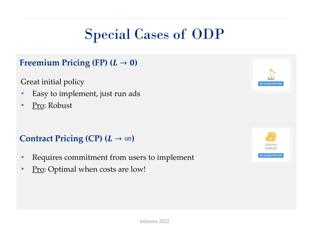 special cases of odp 1