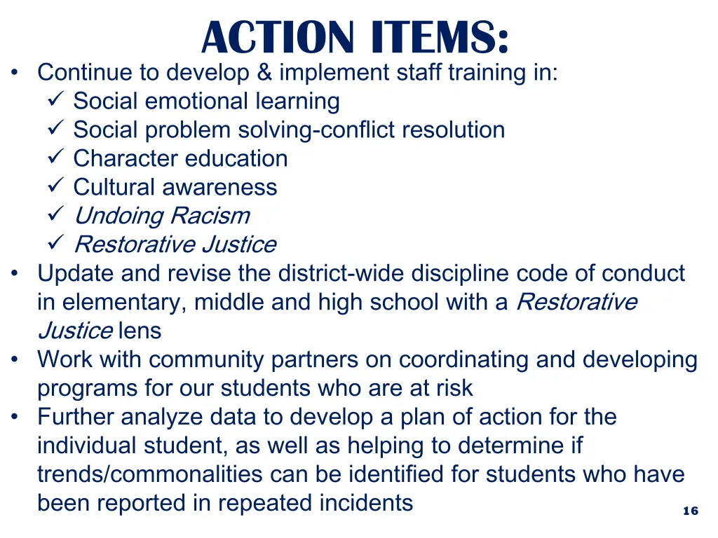 action items