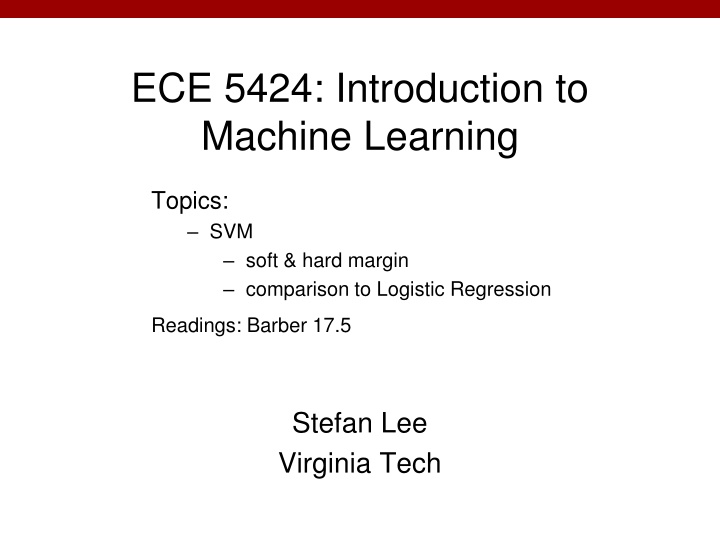 ece 5424 introduction to machine learning