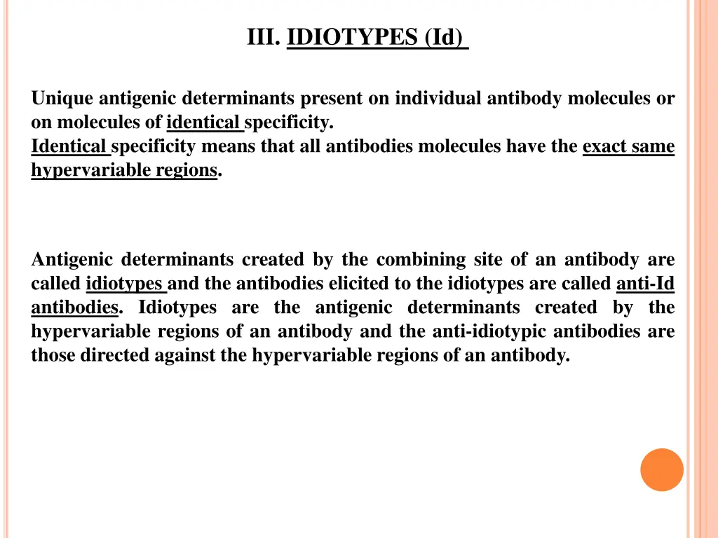 iii idiotypes id