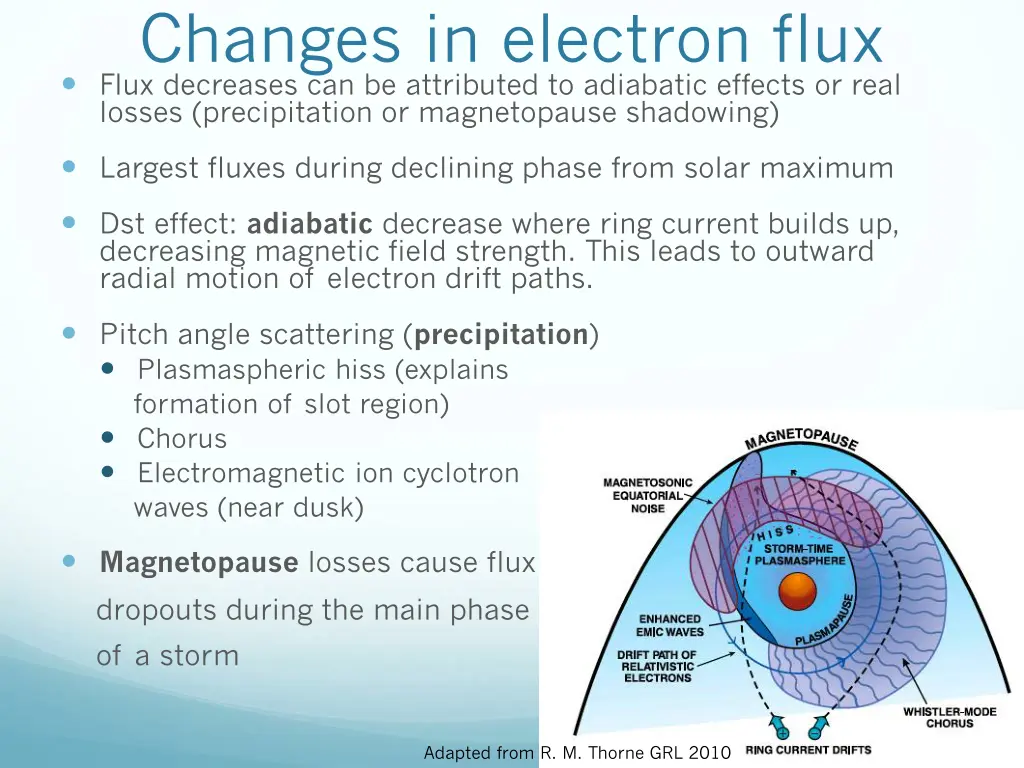 changes in electron flux flux decreases