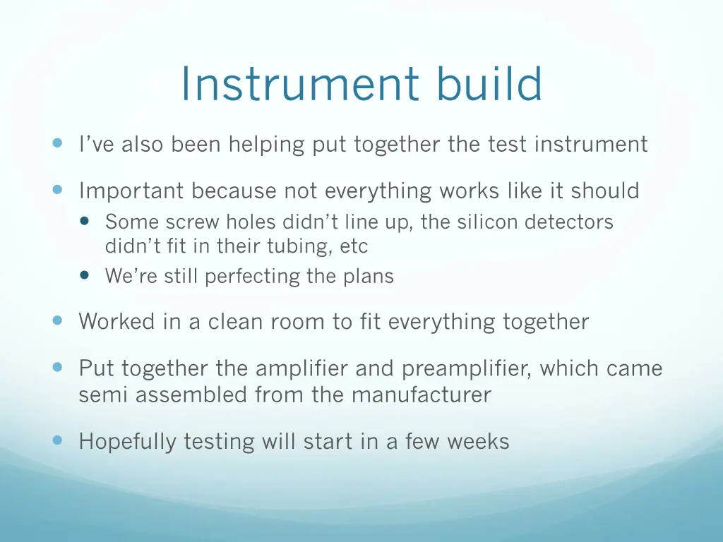 instrument build