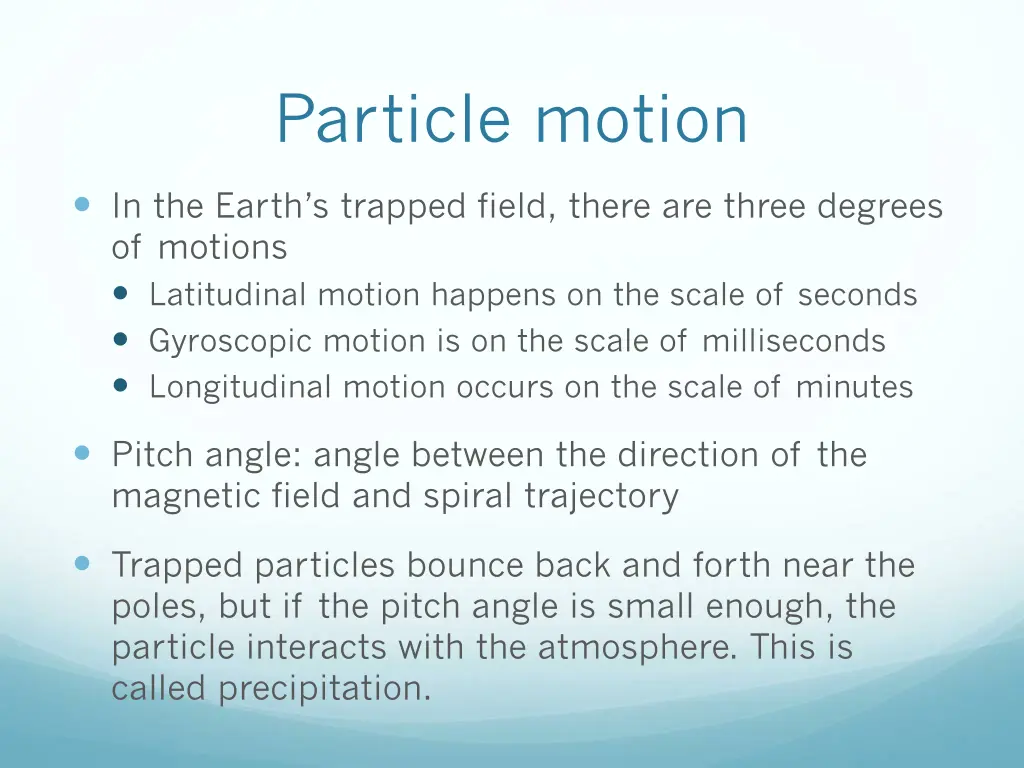 particle motion