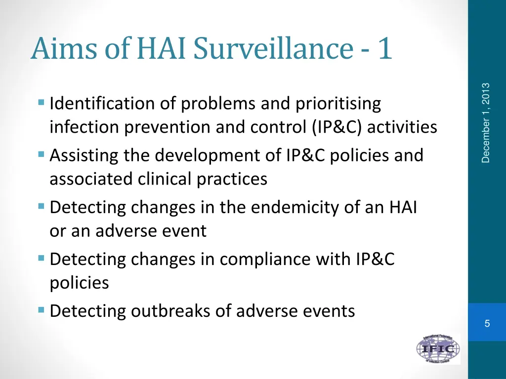 aims of hai surveillance 1