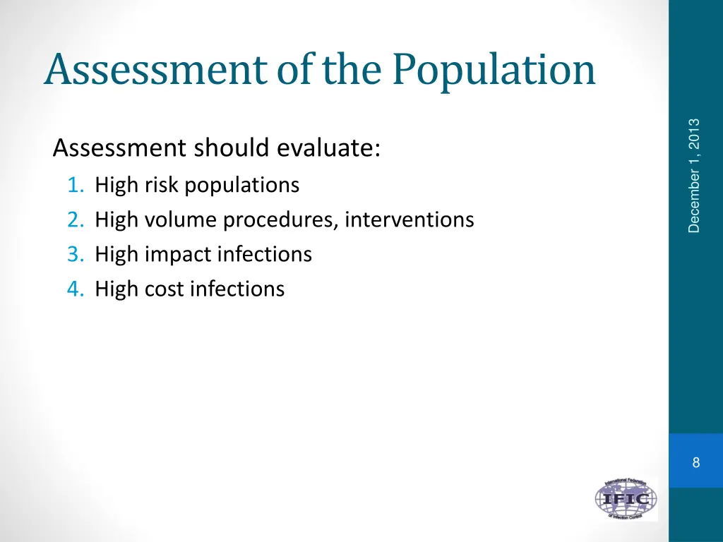 assessment of the population