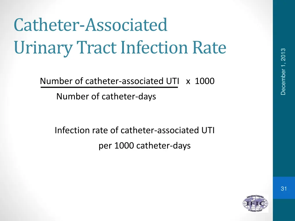 catheter associated urinary tract infection rate