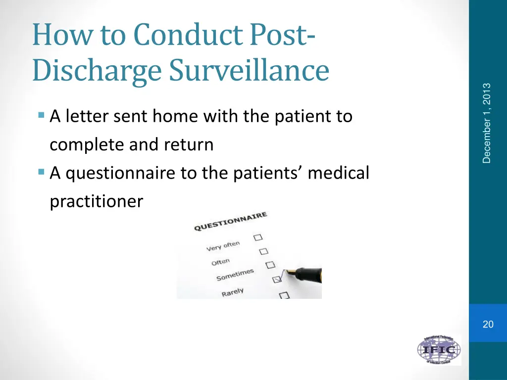how to conduct post discharge surveillance