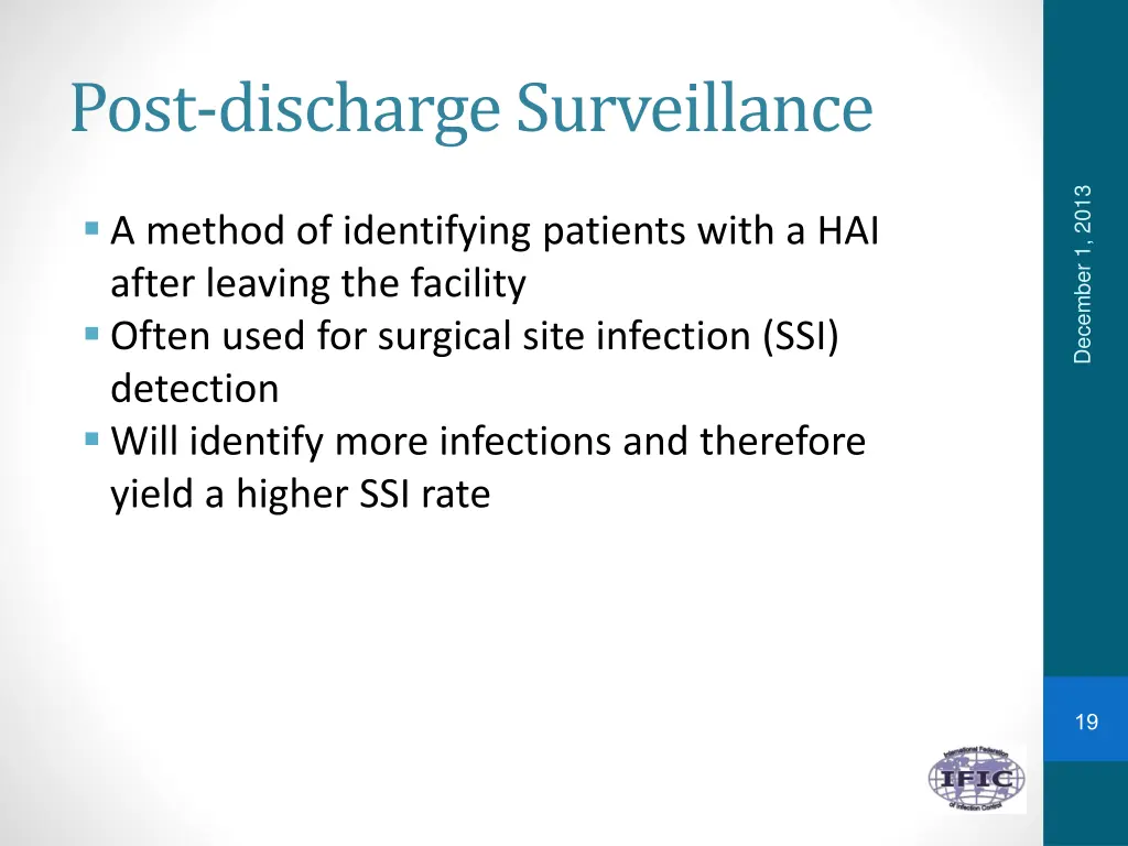 post discharge surveillance