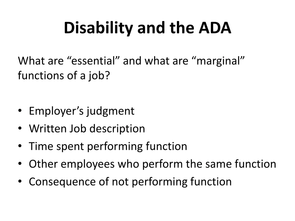 disability and the ada 2
