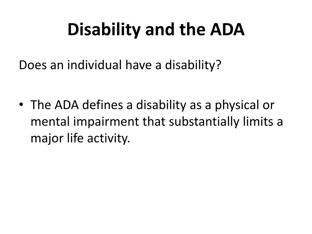 disability and the ada