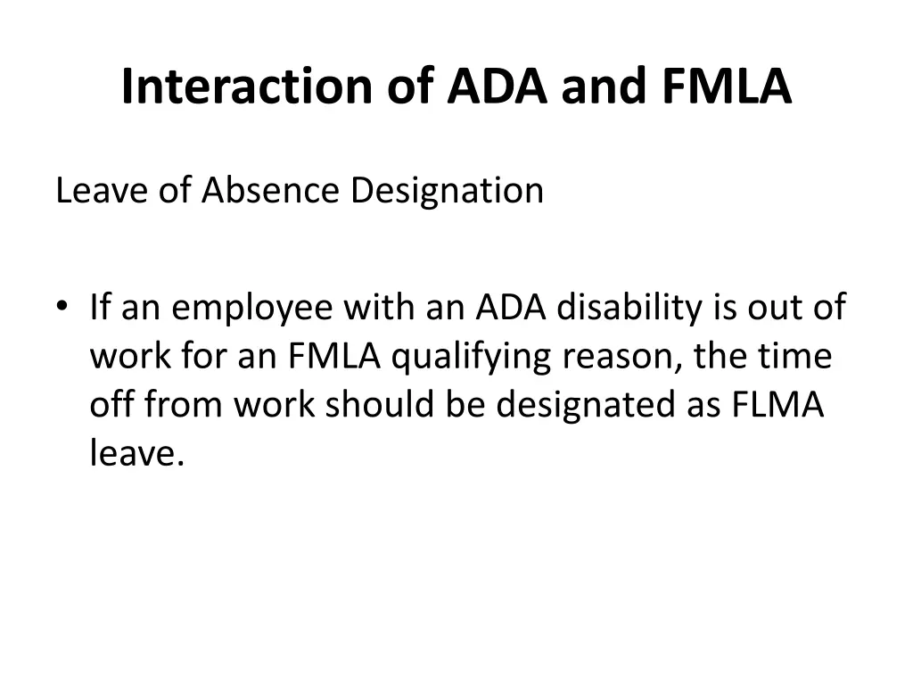 interaction of ada and fmla