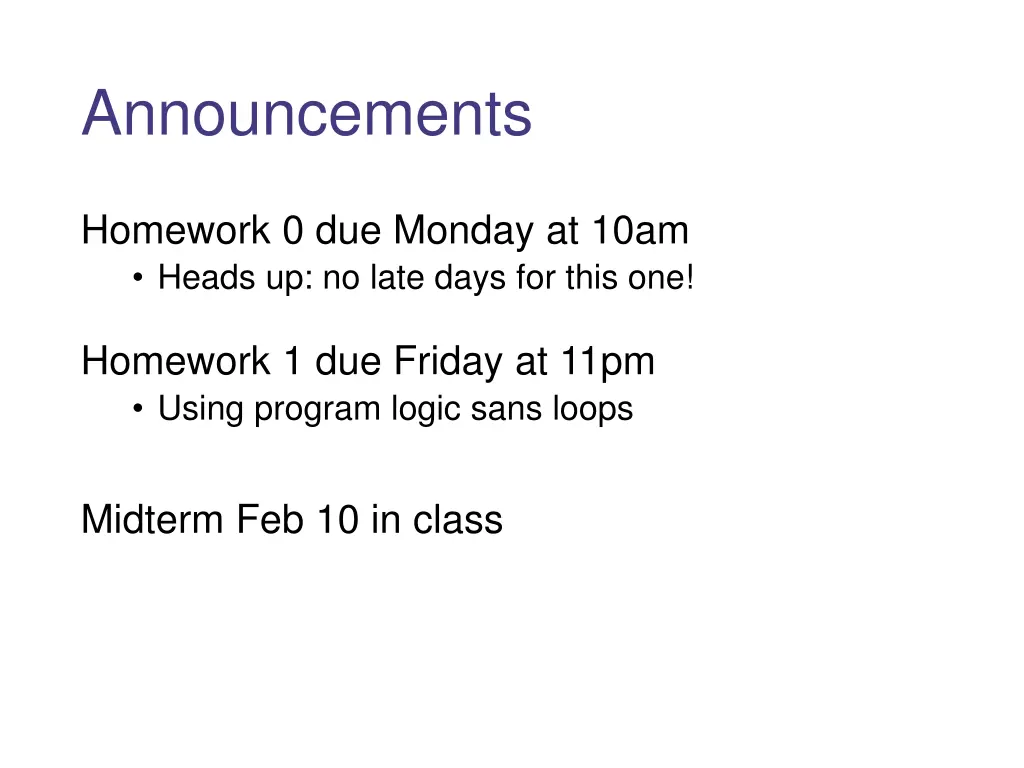 announcements