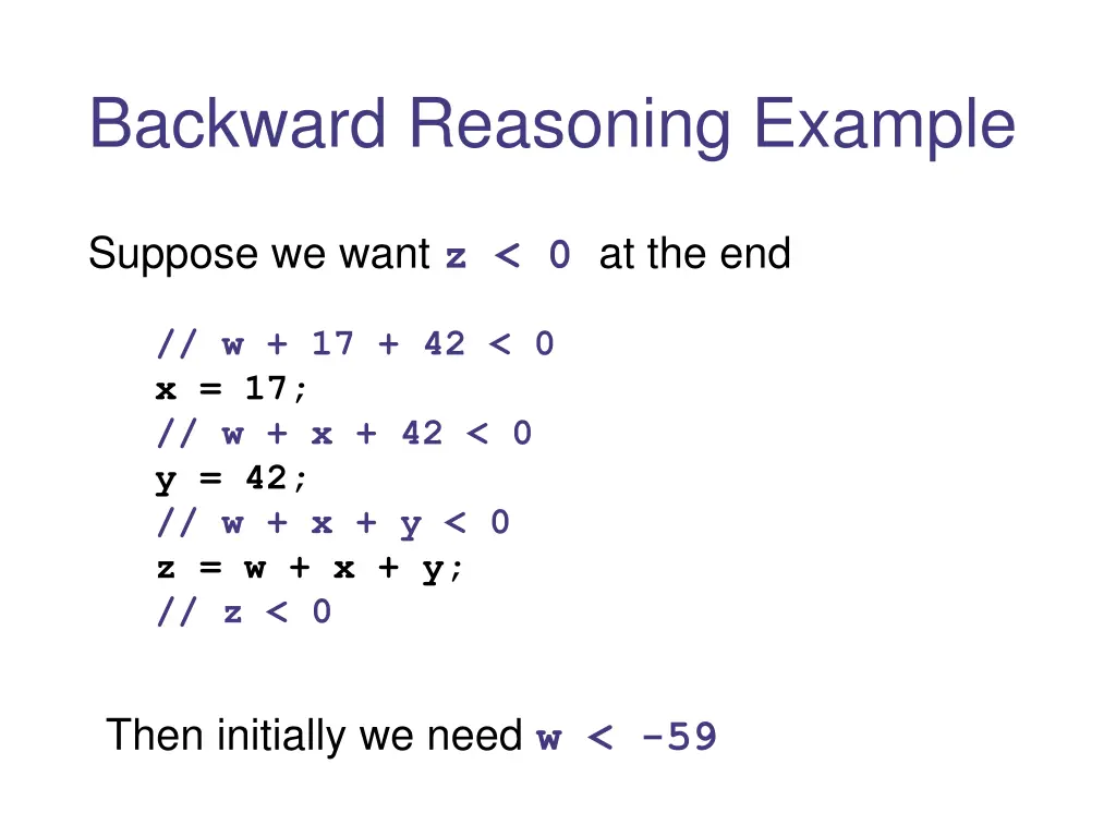 backward reasoning example