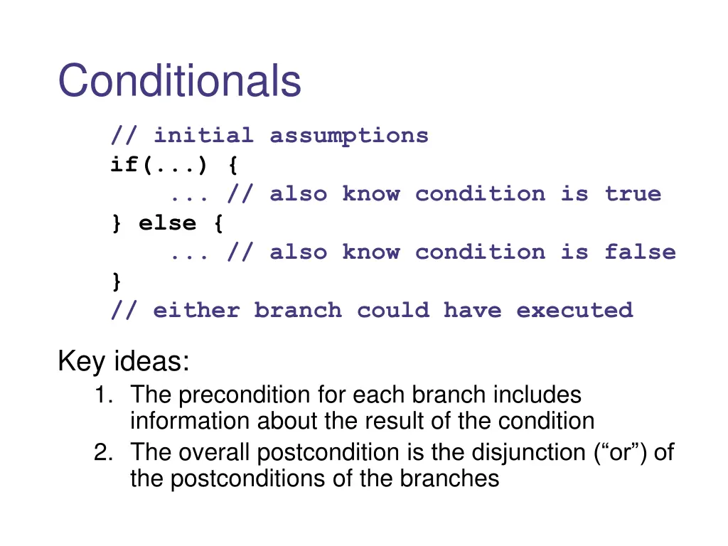conditionals