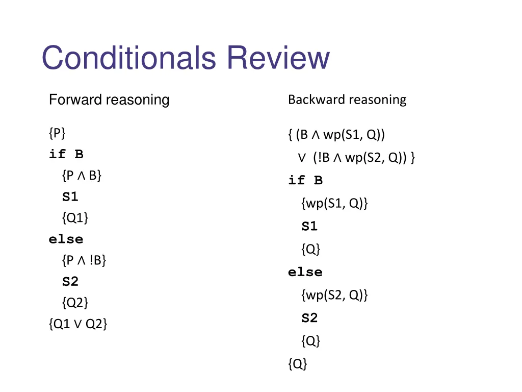 conditionals review