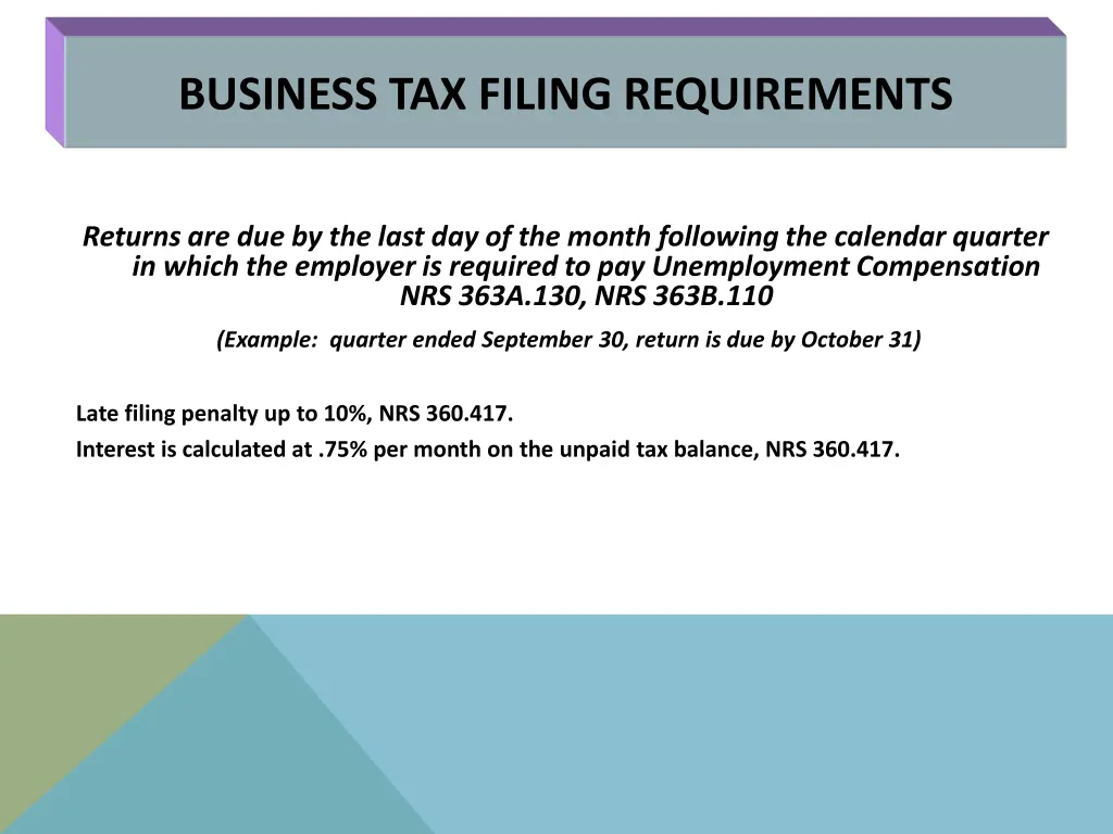 business tax filing requirements