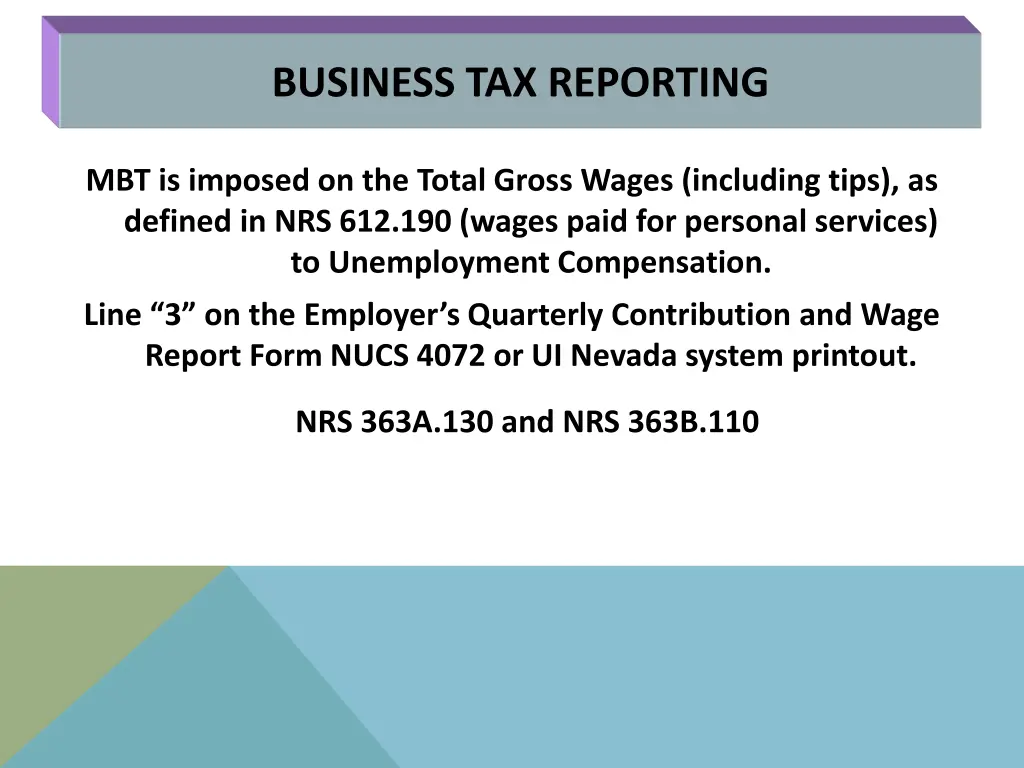 business tax reporting