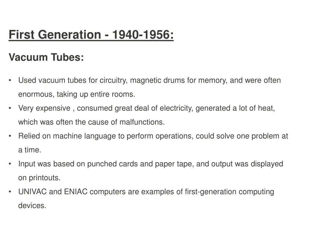 first generation 1940 1956