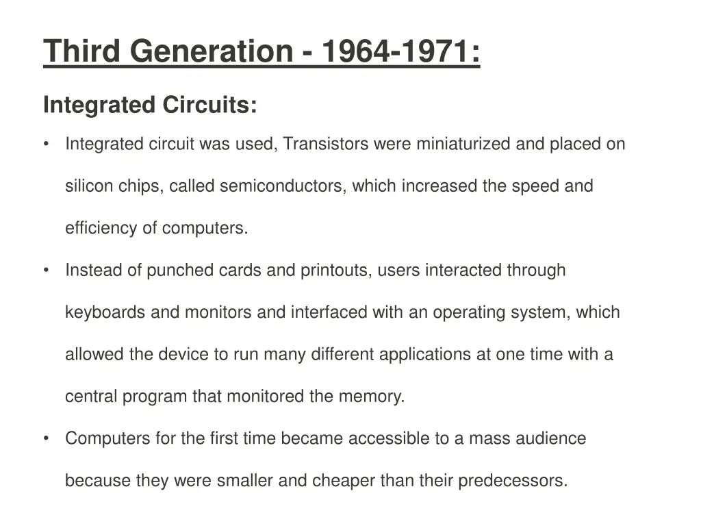 third generation 1964 1971