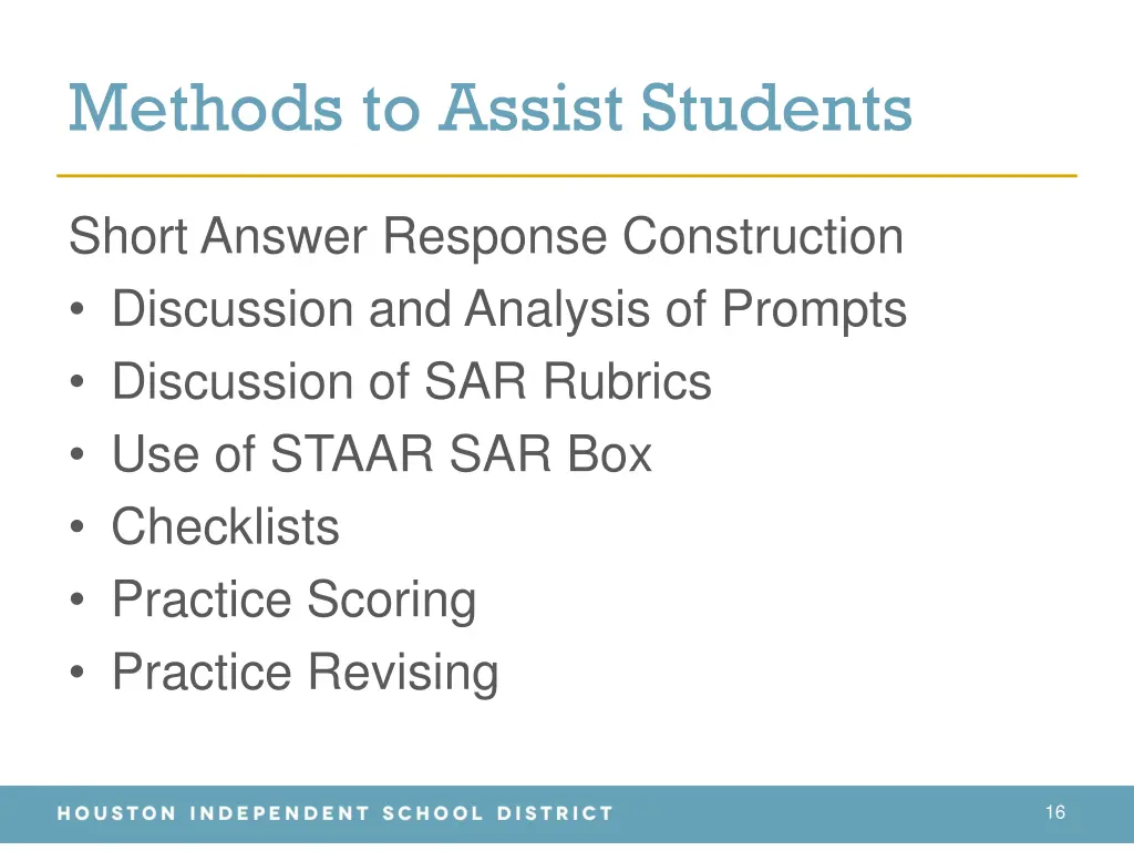 methods to assist students 1