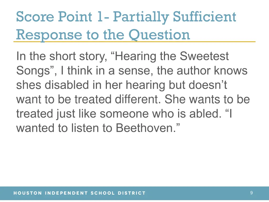 score point 1 partially sufficient response 1