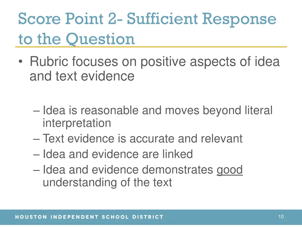 score point 2 sufficient response to the question