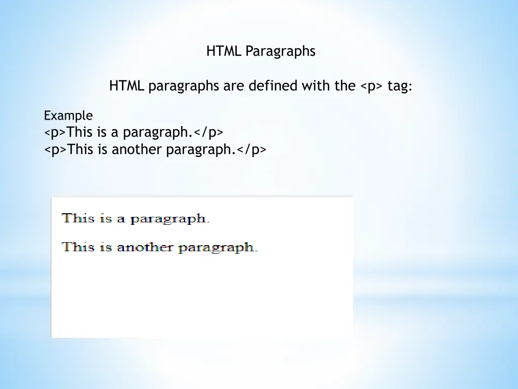 html paragraphs