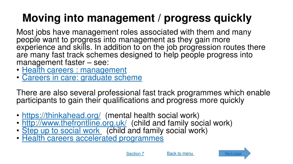 moving into management progress quickly most jobs