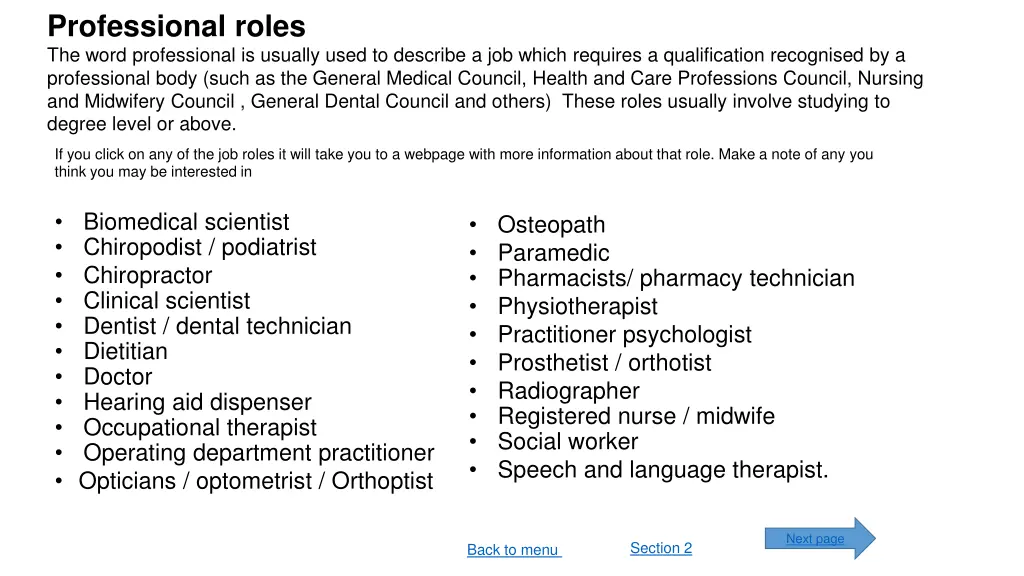 professional roles the word professional