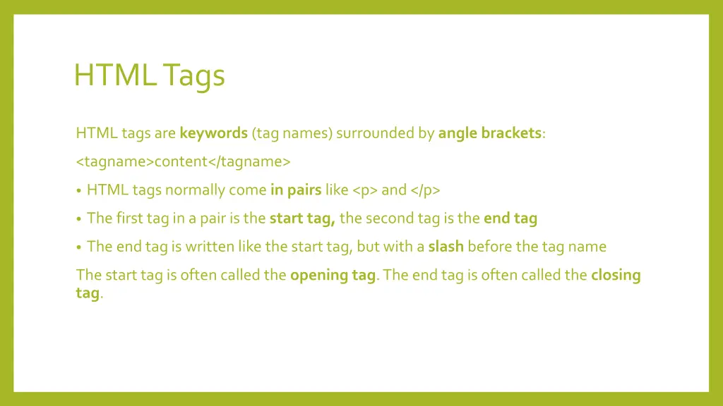 html tags