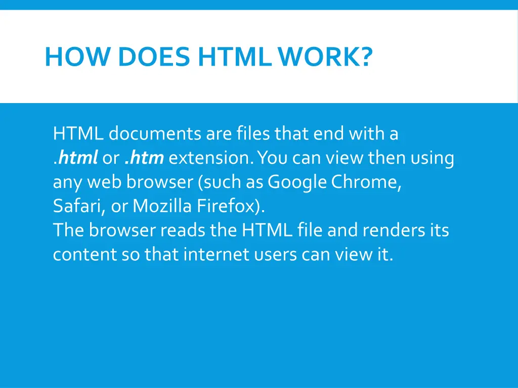 how does html work