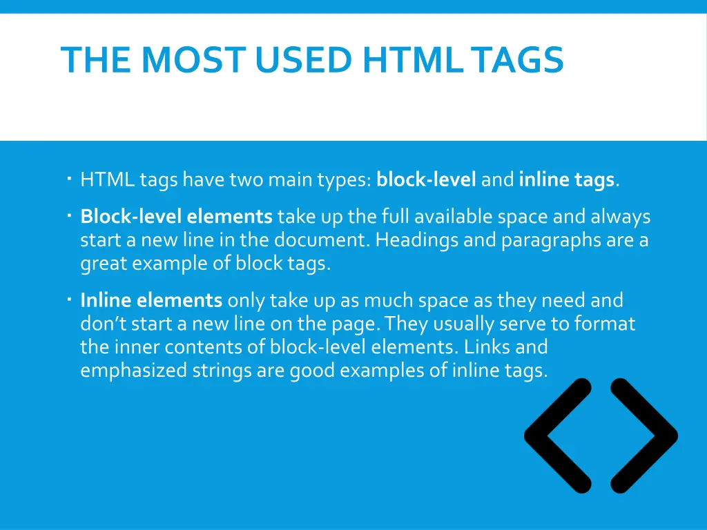 the most used html tags