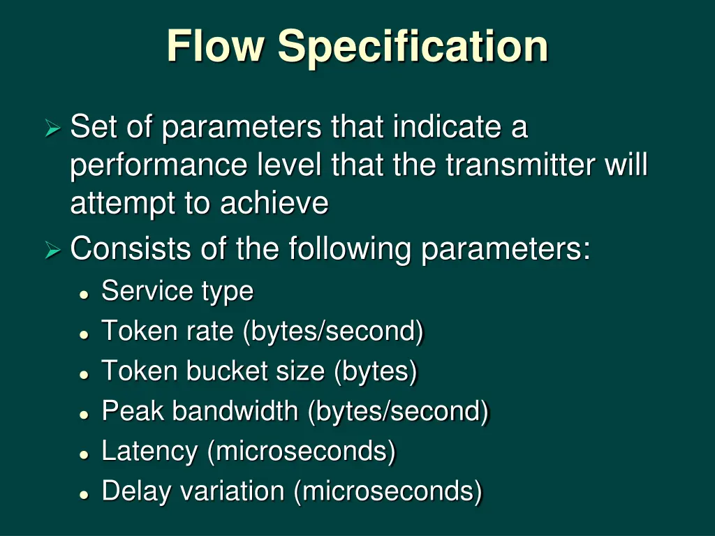 flow specification