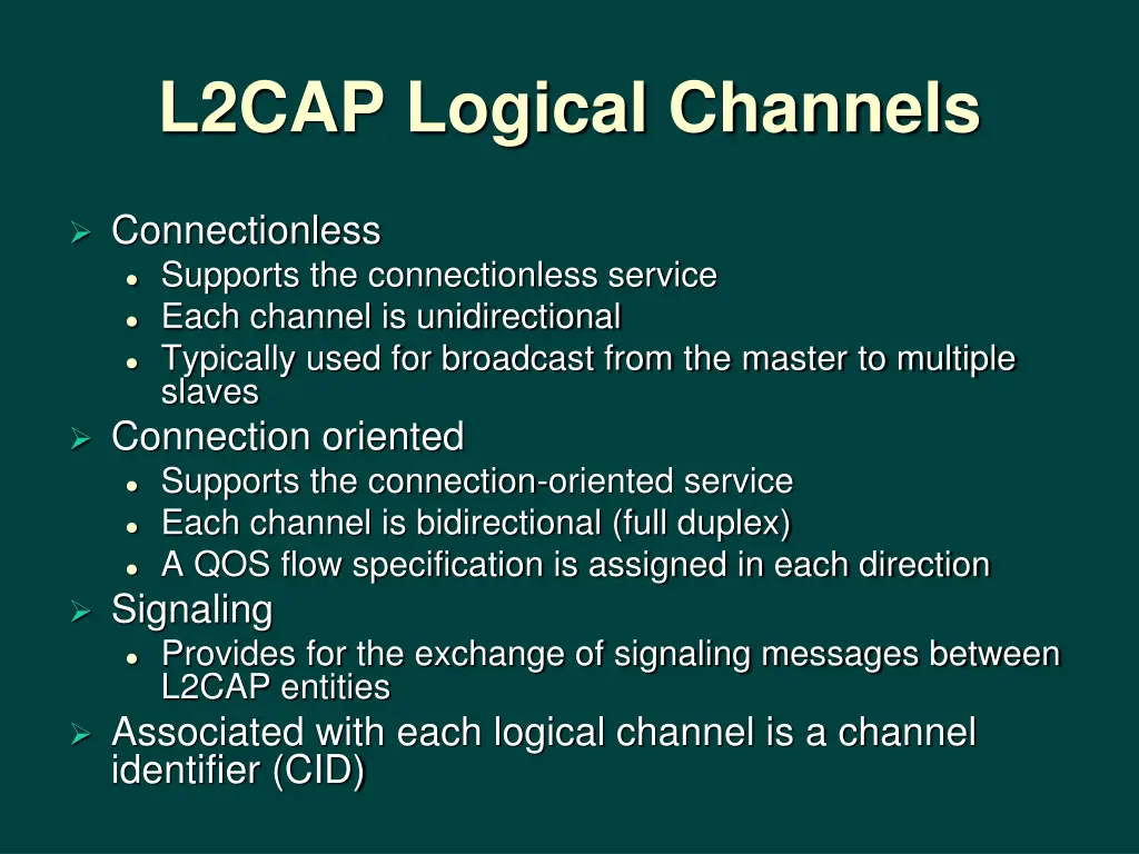 l2cap logical channels