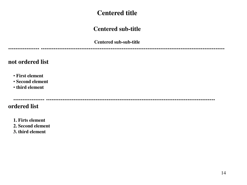 centered title