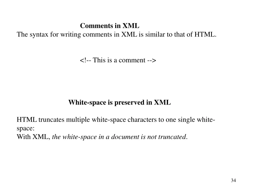 comments in xml