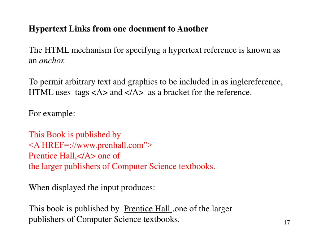 hypertext links from one document to another
