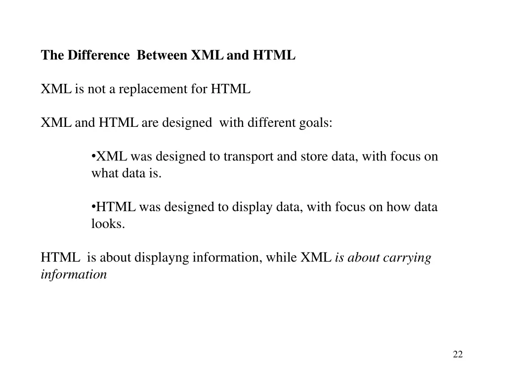 the difference between xml and html