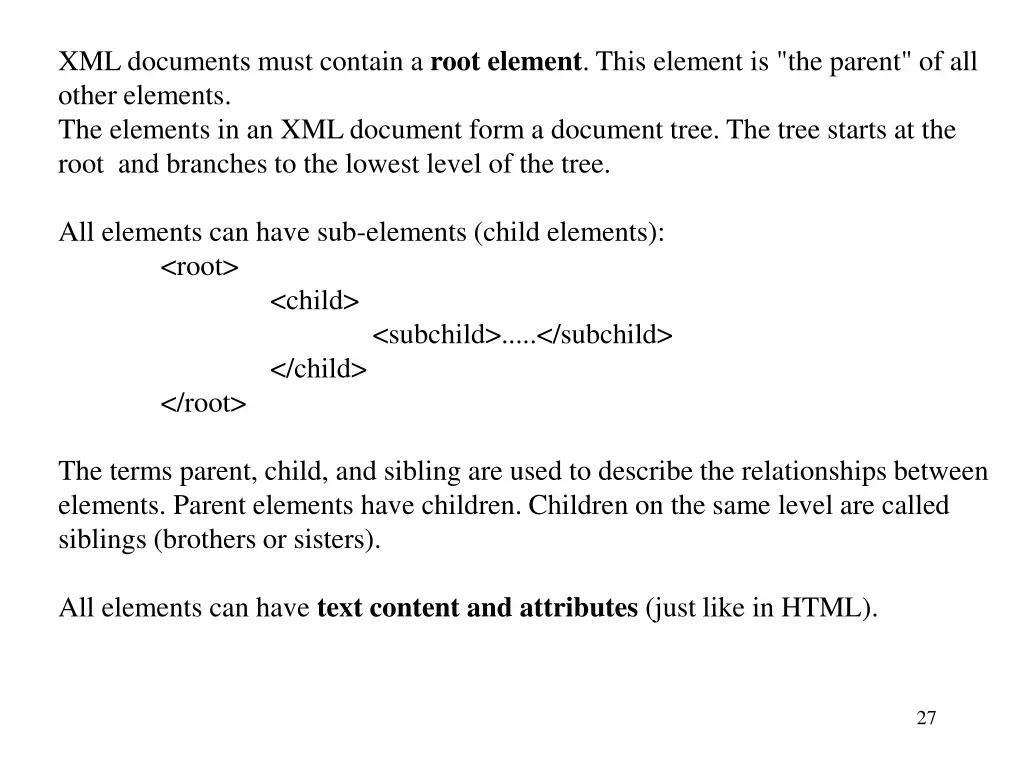 xml documents must contain a root element this