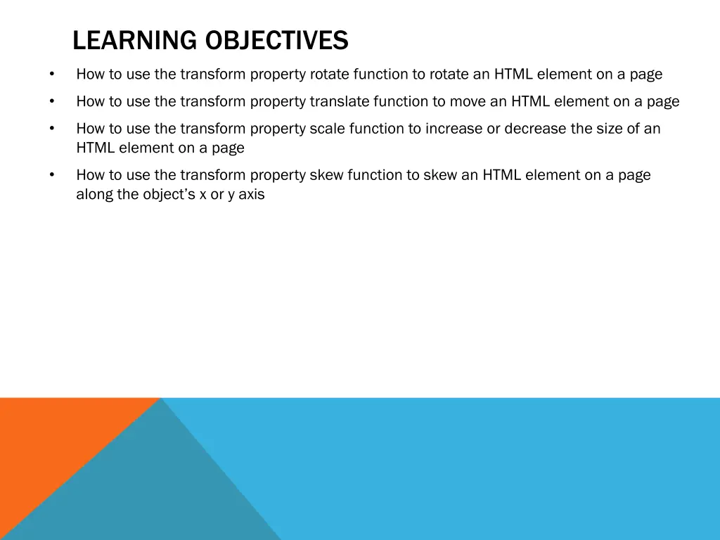 learning objectives