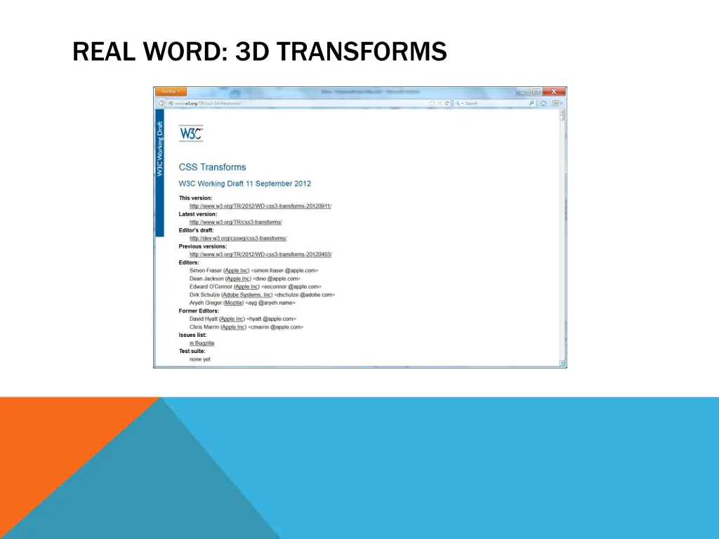 real word 3d transforms