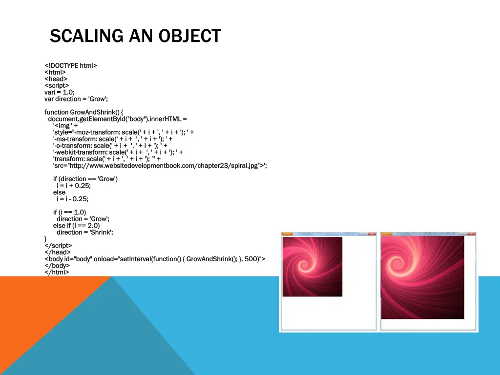 scaling an object