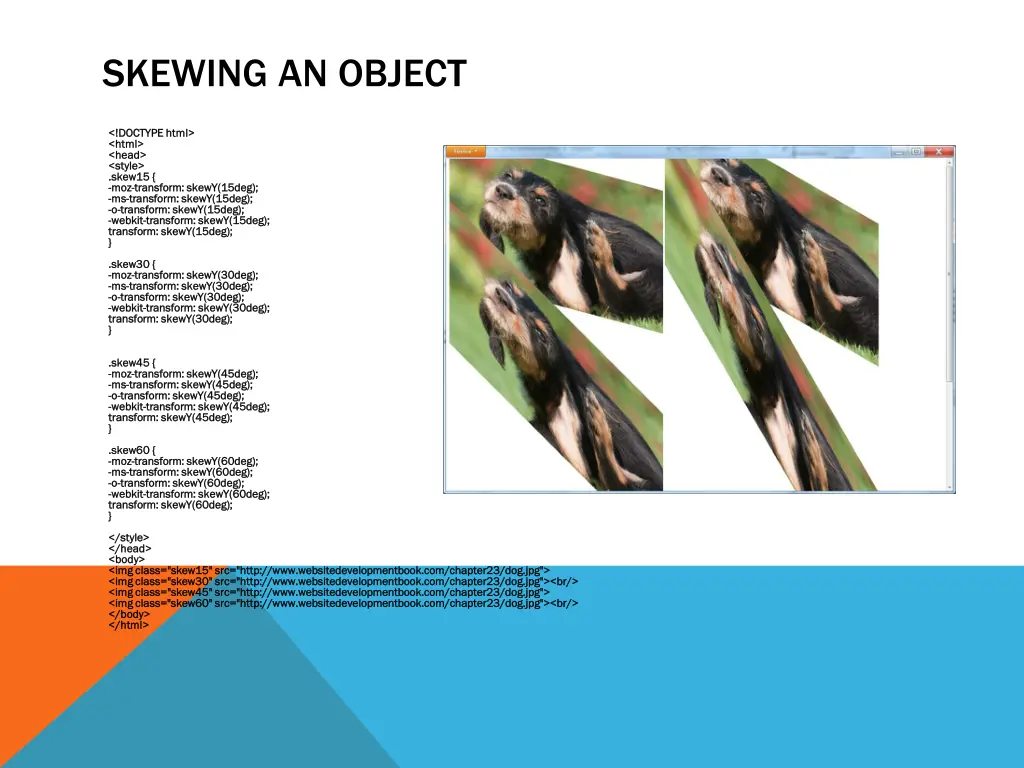 skewing an object