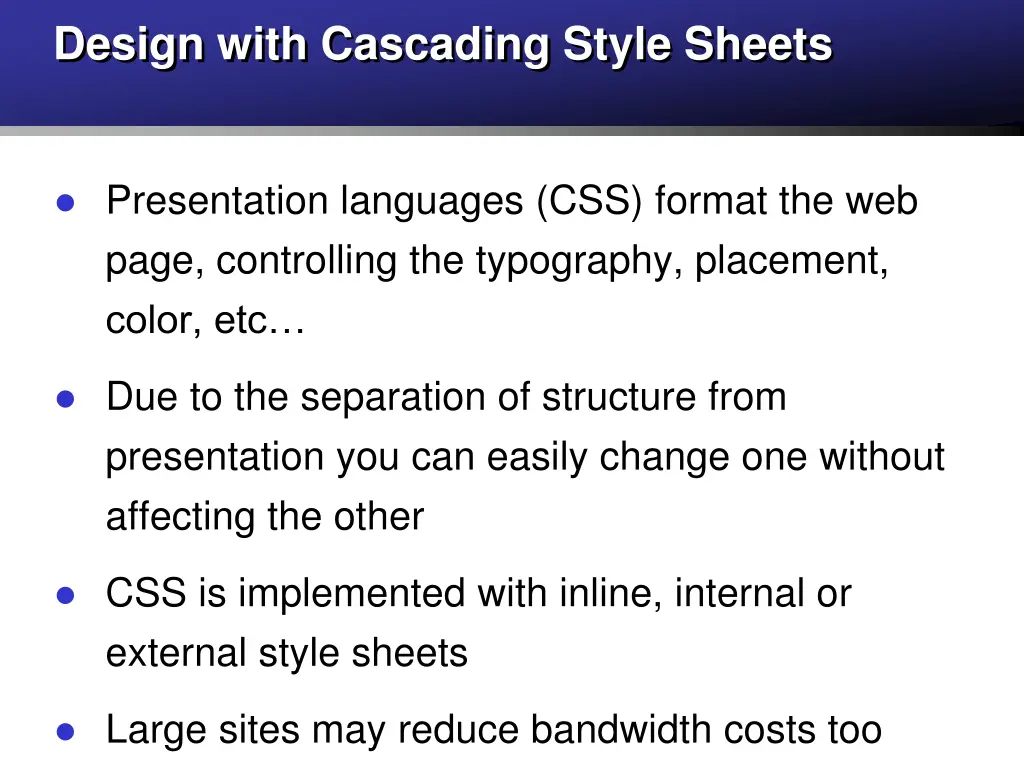 design with cascading style sheets