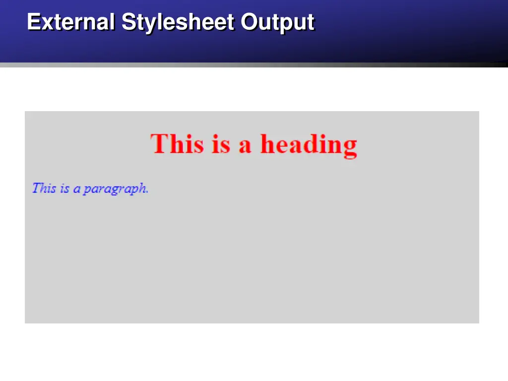 external stylesheet output
