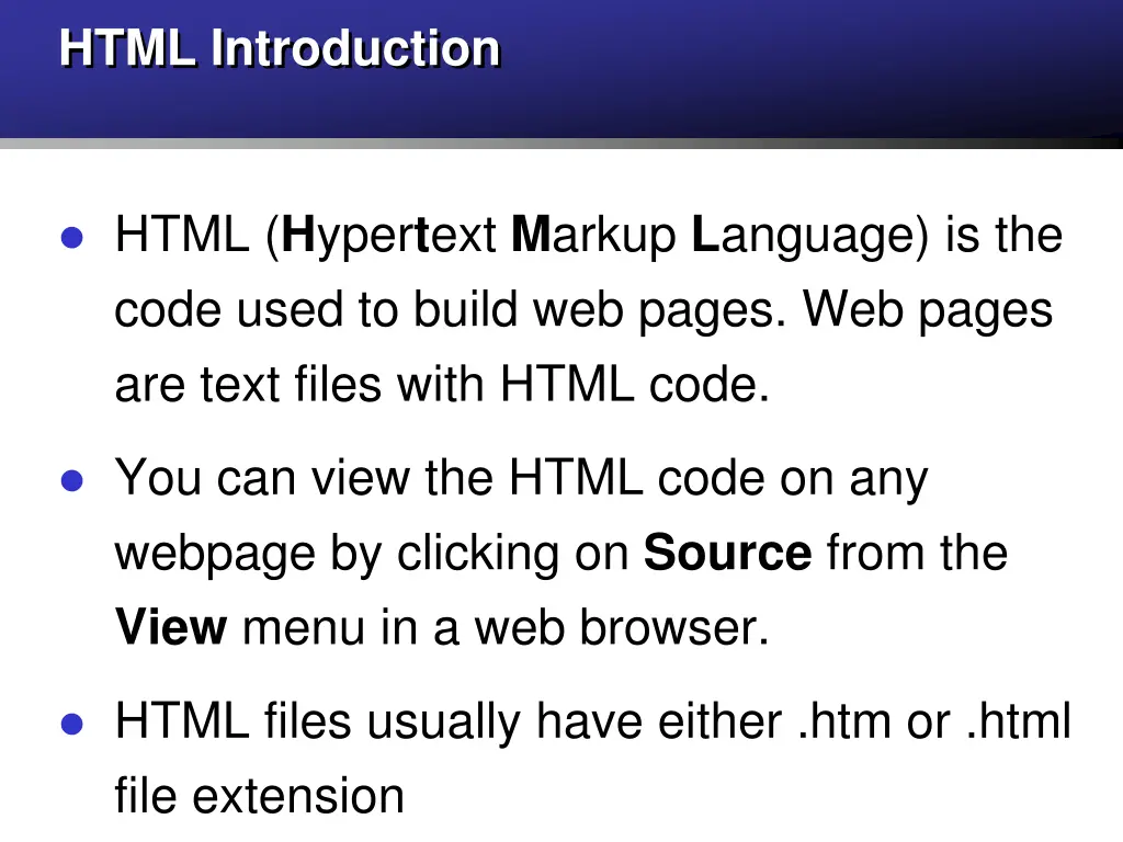 html introduction