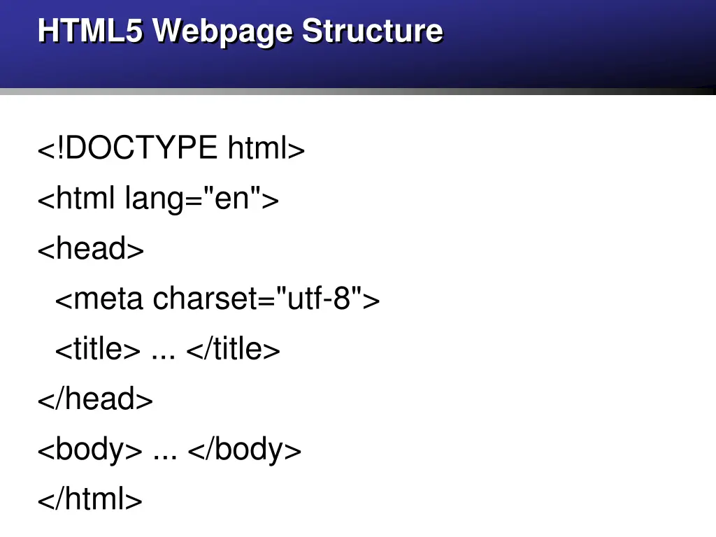 html5 webpage structure