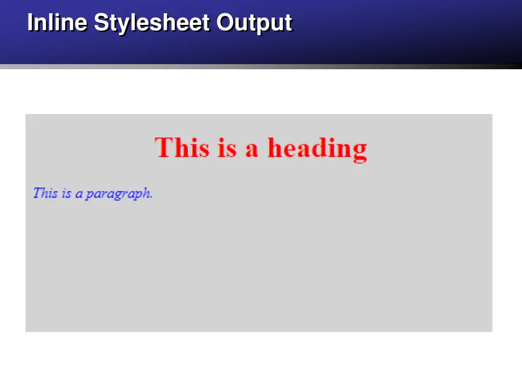 inline stylesheet output