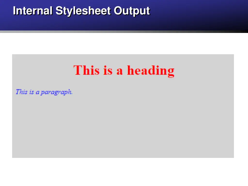 internal stylesheet output