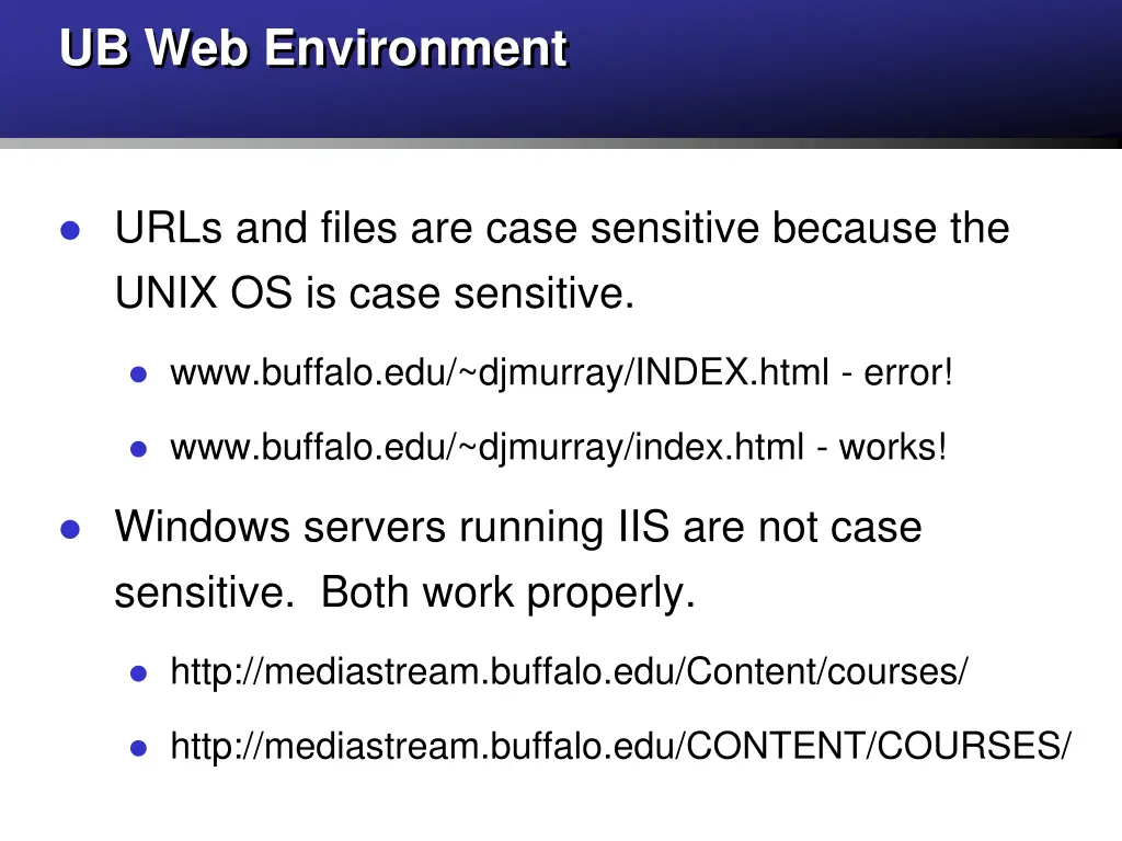 ub web environment 1